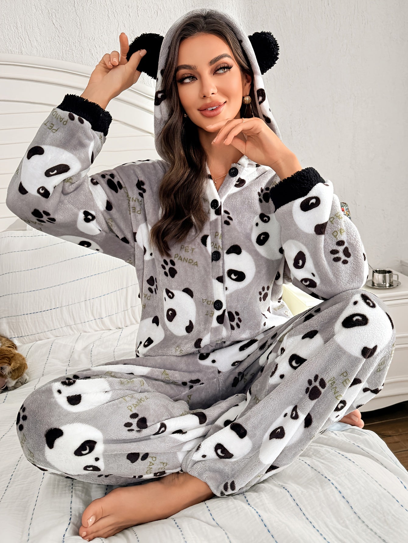 Panda Print Pajamas
