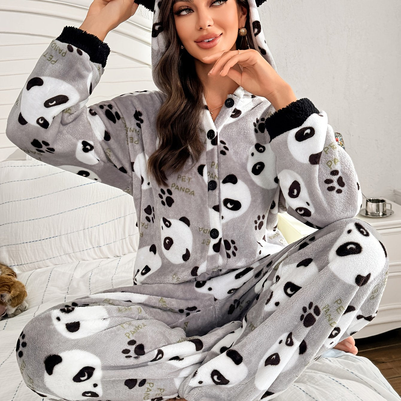 Panda Print Pajamas